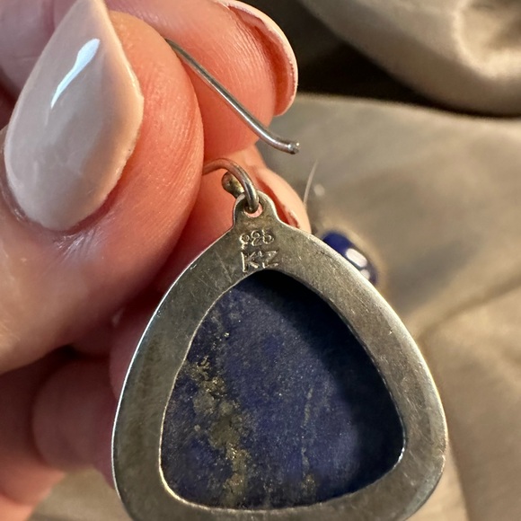 Large Lapis earrings - Picture 5 of 6